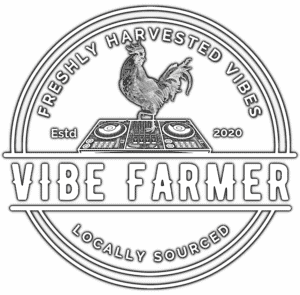 Vibe Farmer white logo with shadow